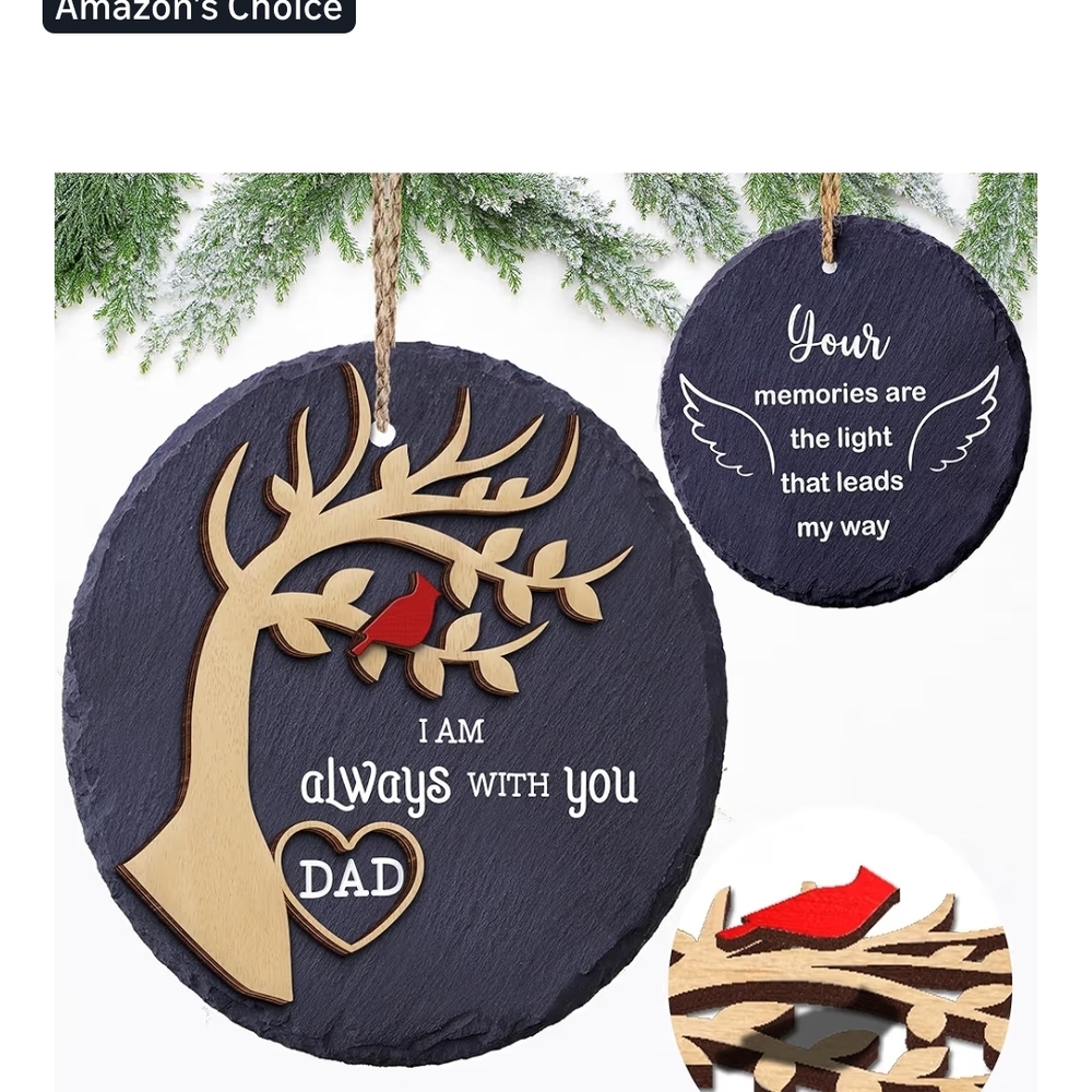 Rustic Holiday Ornament with Red and Brown Accents